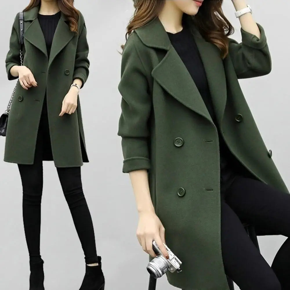 Manteau en Laine pour Femme 2023 : Élégance Automne-Hiver, Coupe Ajustée, Mi-longueur