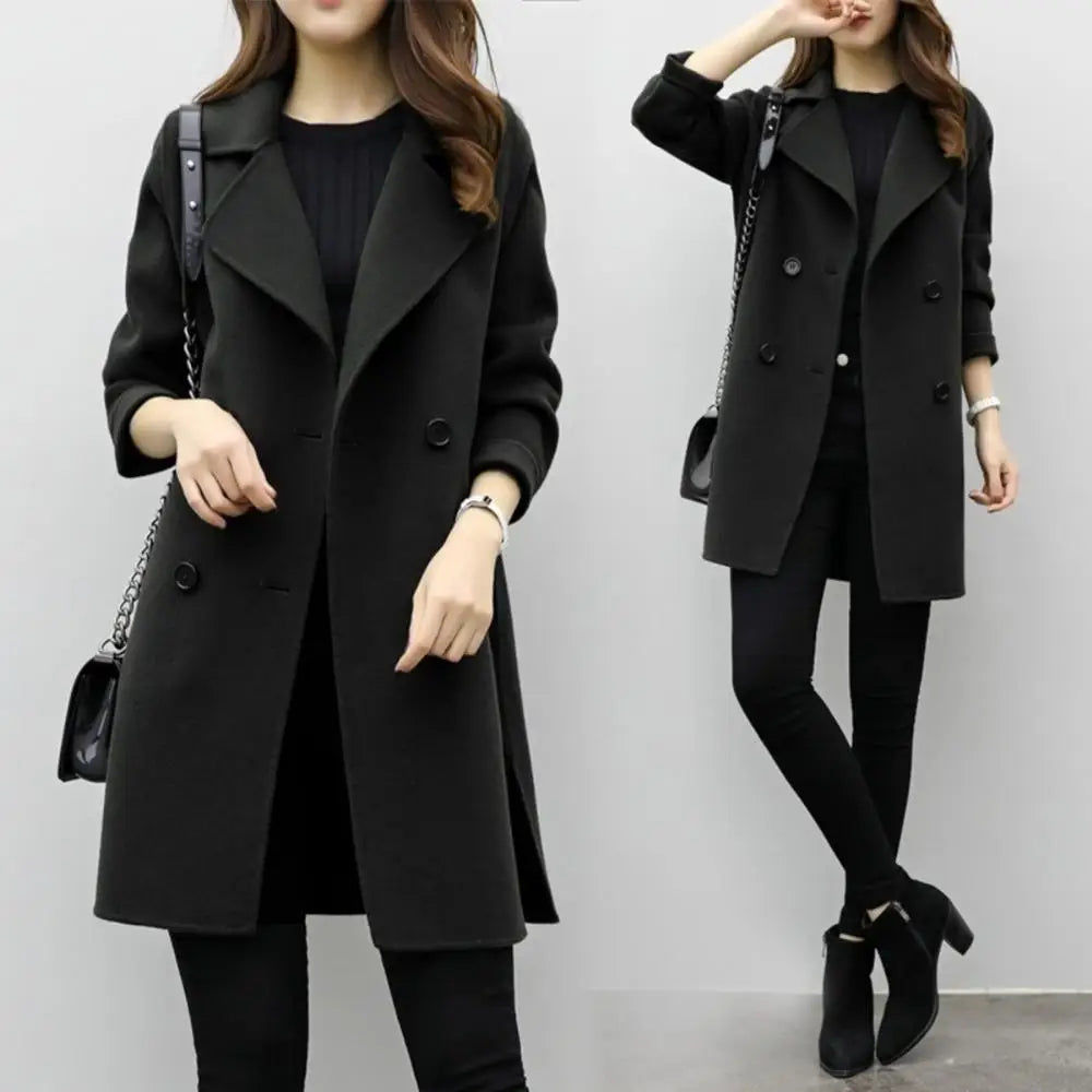 Manteau en Laine pour Femme 2023 : Élégance Automne-Hiver, Coupe Ajustée, Mi-longueur