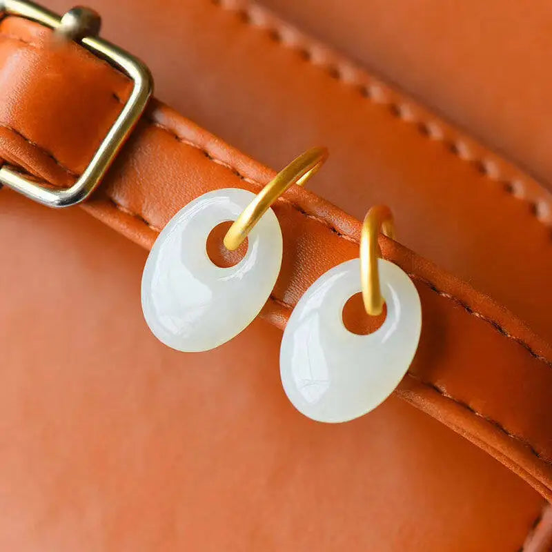 Chinese Style Imitation Jade Earrings for Women Exquisite Luxury White Stone Dangle Earrings Banquet Jewelry Accessories