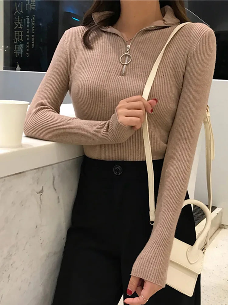 Pullover tricoté Femme à Col Montant  - Mode Hiver 2023/24