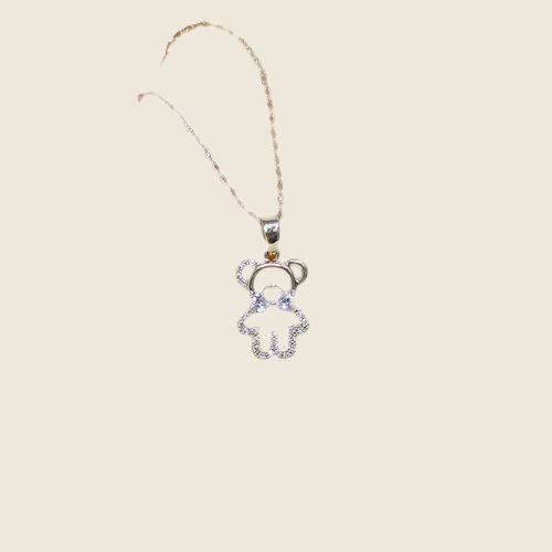 Collier pendentif "Collection Ourson Mignon" - plaqué Or 14k