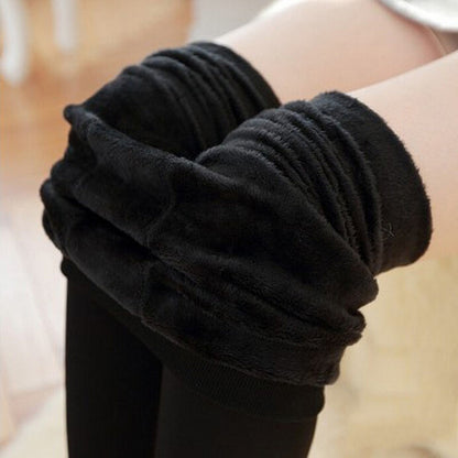 lady Brushed Stretch Fleece Lined Thick Leggings Warm  leggings women casual fitness skinny pants female step foot long leggings