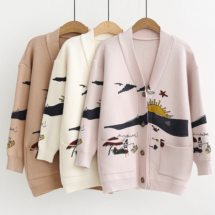 Cardigan d'Hiver imprimé