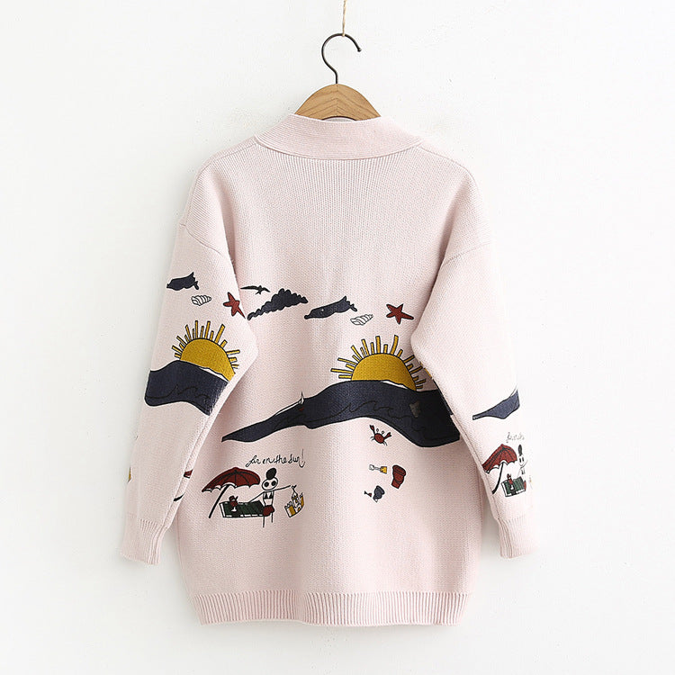Cardigan d'Hiver imprimé