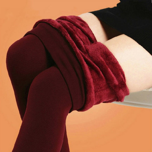 lady Brushed Stretch Fleece Lined Thick Leggings Warm  leggings women casual fitness skinny pants female step foot long leggings