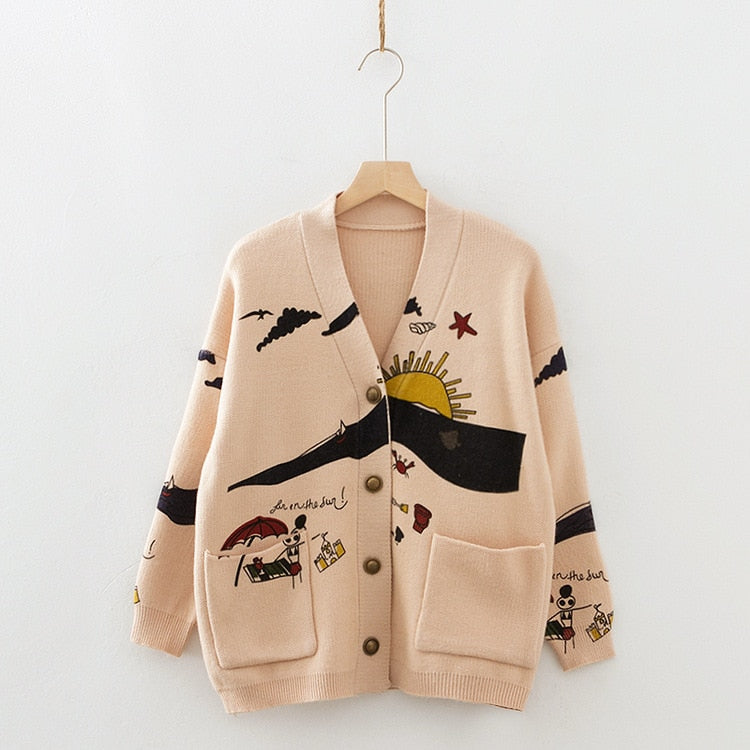 Cardigan d'Hiver imprimé