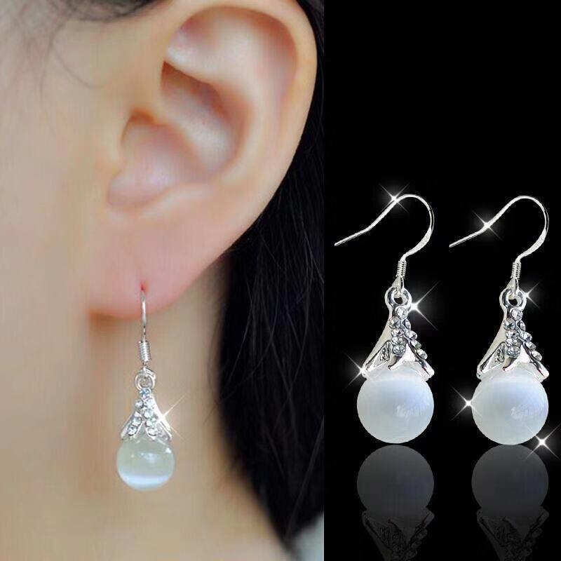 Boucle d'oreille Goutes d'eau opale
