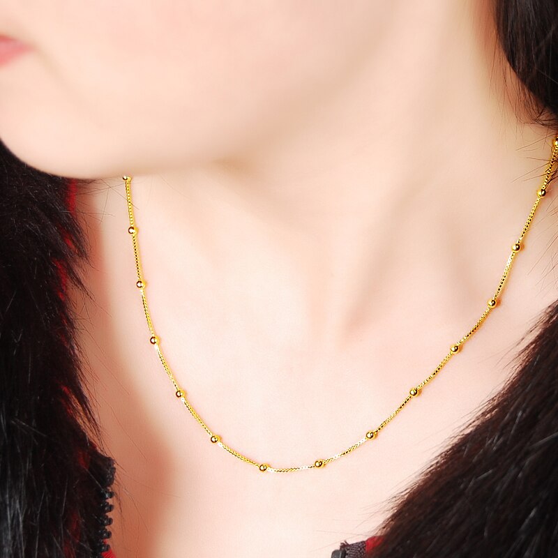 Collier chaîne à perles - Or 24 carats