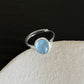 Bague  minimaliste "Pierre Bleue minérale" - argent massif 925