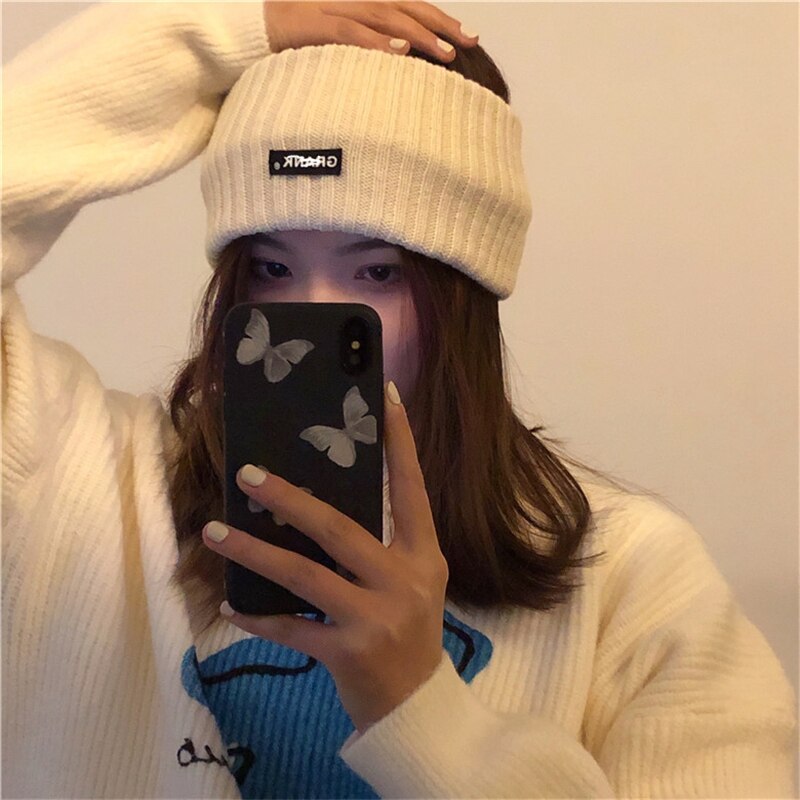 Knit Hair Band Winter Accessories Women Head Band Warm Headband Beanie Headwrap Elastic Hat Girl Hair Holder Cap Sport Hairband