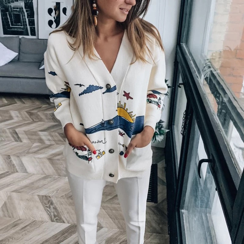 Cardigan d'Hiver imprimé