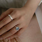 Bague  minimaliste "Pierre Bleue minérale" - argent massif 925