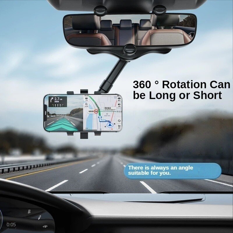 Multifunctional Phone Holder Car Rearview Mirror Rotatable Retractable Hanging Support GPS Navigation Phone Stand for Iphone 13