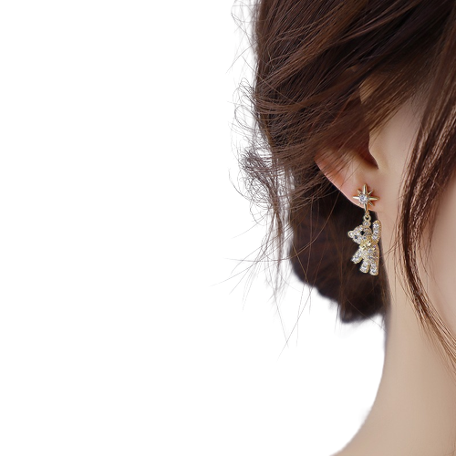 Boucles d'oreilles "Oursons Mignons"-  plaqué Or